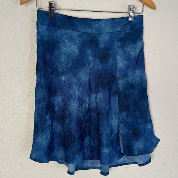 Free People Blue Martine Skirt Mini Hippie Boho Artsy Watercolor Indie Vacation - Picture 3 of 6